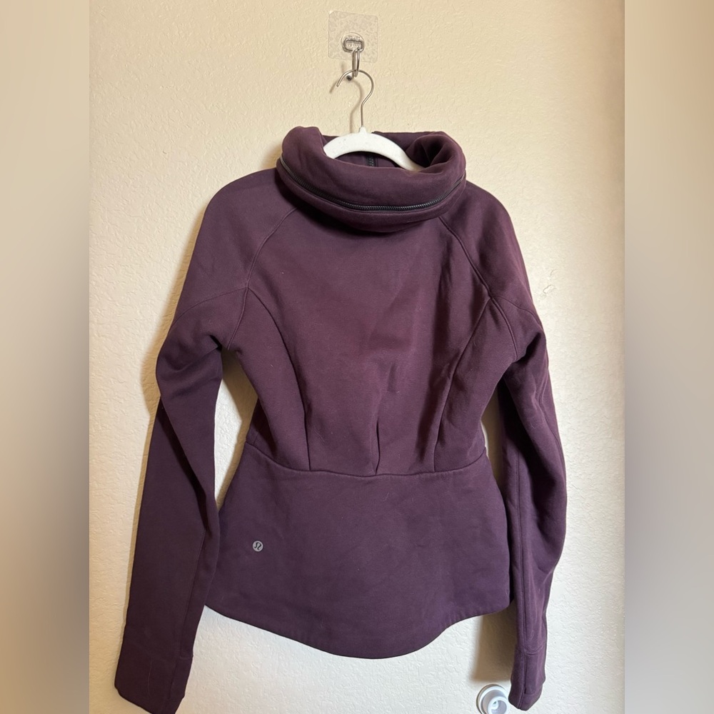 Lululemon &Go Destination Zip Up Hoodie Sweater Size 6 In Black Cherry Plum View 3